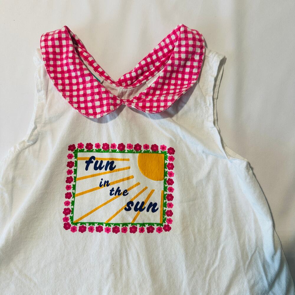 Vintage 2000s Y2K McBaby (McDonalds) Fun In The Sun Peter Pan Collar Top Sz 24 m